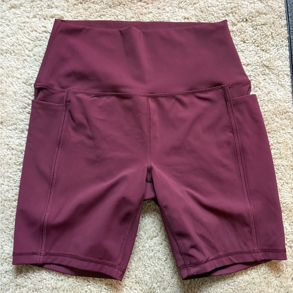 Spyder Burgundy Bike Shorts High-Waisted Performance